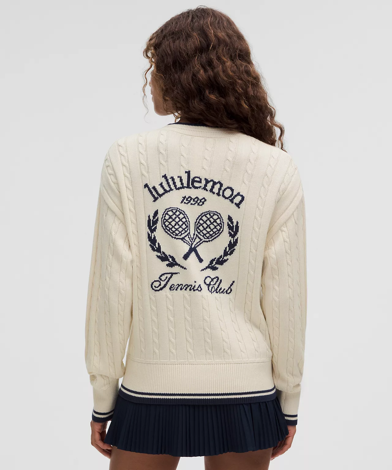 Lululemon Cotton-Blend Cable-Knit Cardigan Tennis Club - Lulualo