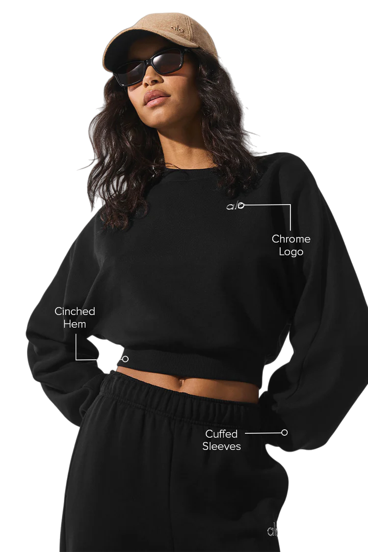 Alo Cropped Accolade Crewneck - Lulualo