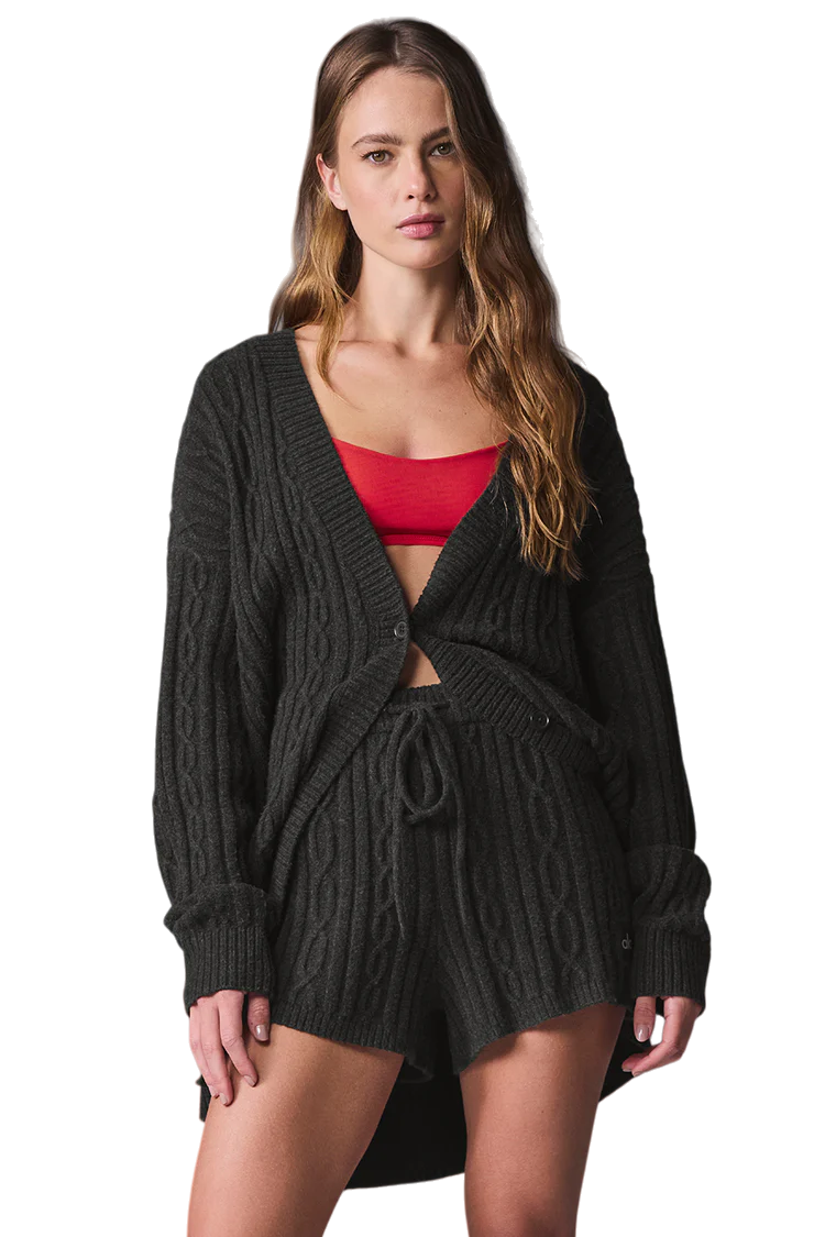 alo Cable Knit Winter Bliss Cardigan - Lulualo
