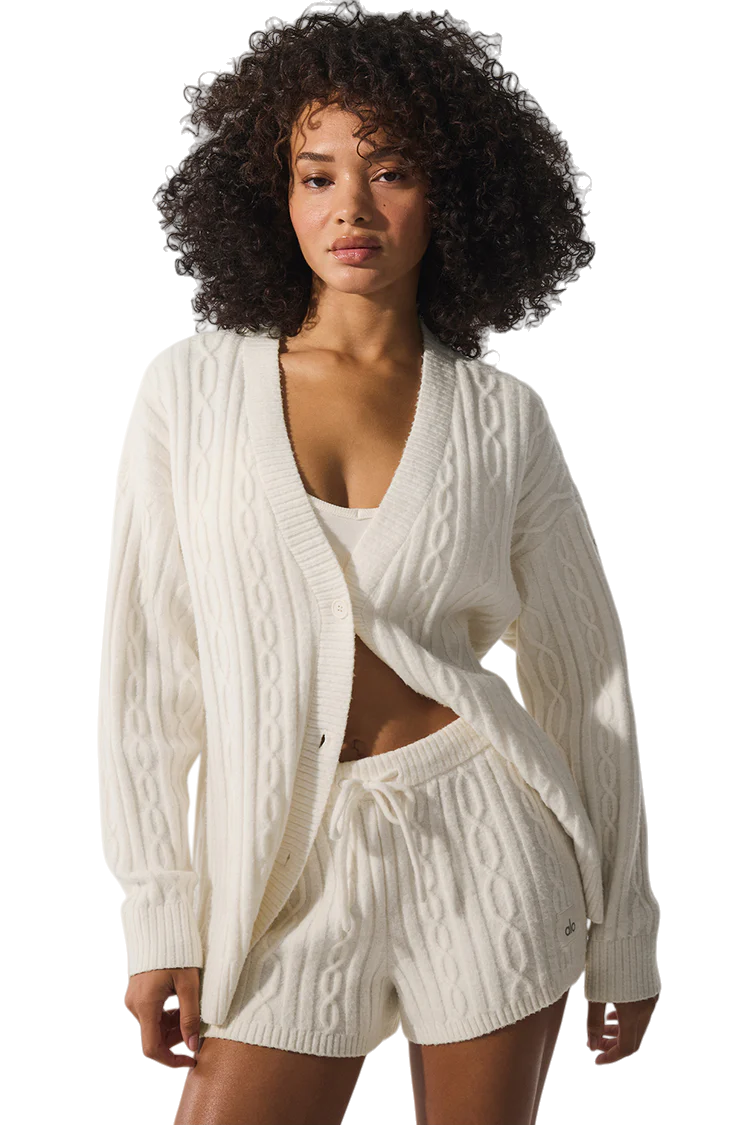 alo Cable Knit Winter Bliss Cardigan - Lulualo