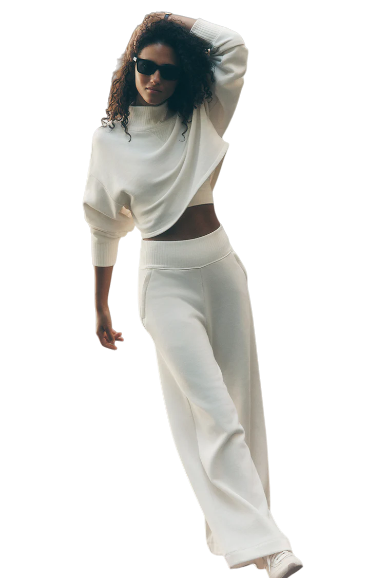 alo Cropped Serenity Coverup+Serenity Wide Leg Sweatpant Suit - Lulualo