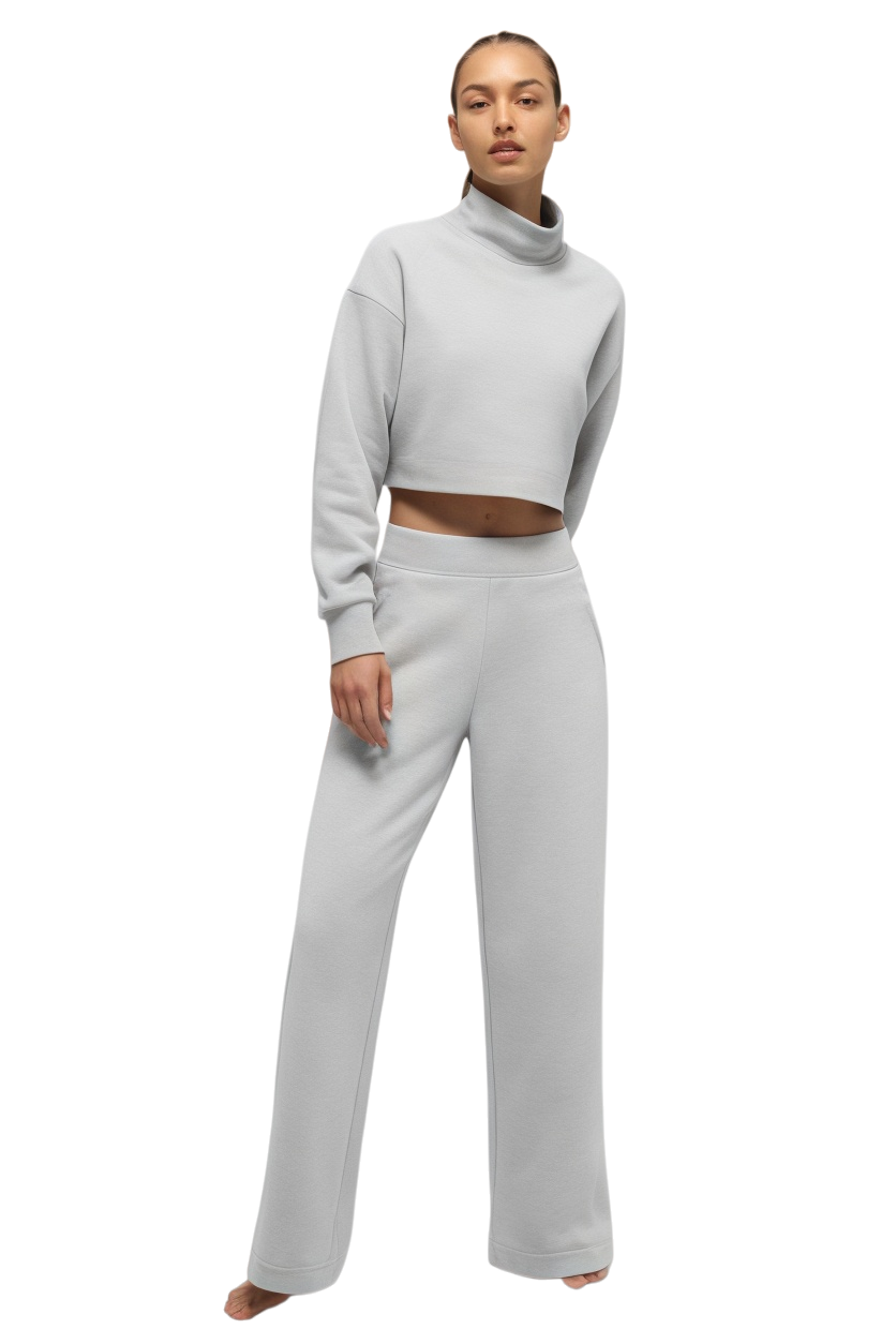 ALO Cropped Serenity Coverup+Serenity Wide Leg Sweatpant Suit - Lulualo