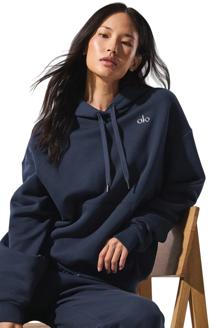 Alo Comfort Casual Sports Long Sleeve Hooded Sweatshirt - Lulualo