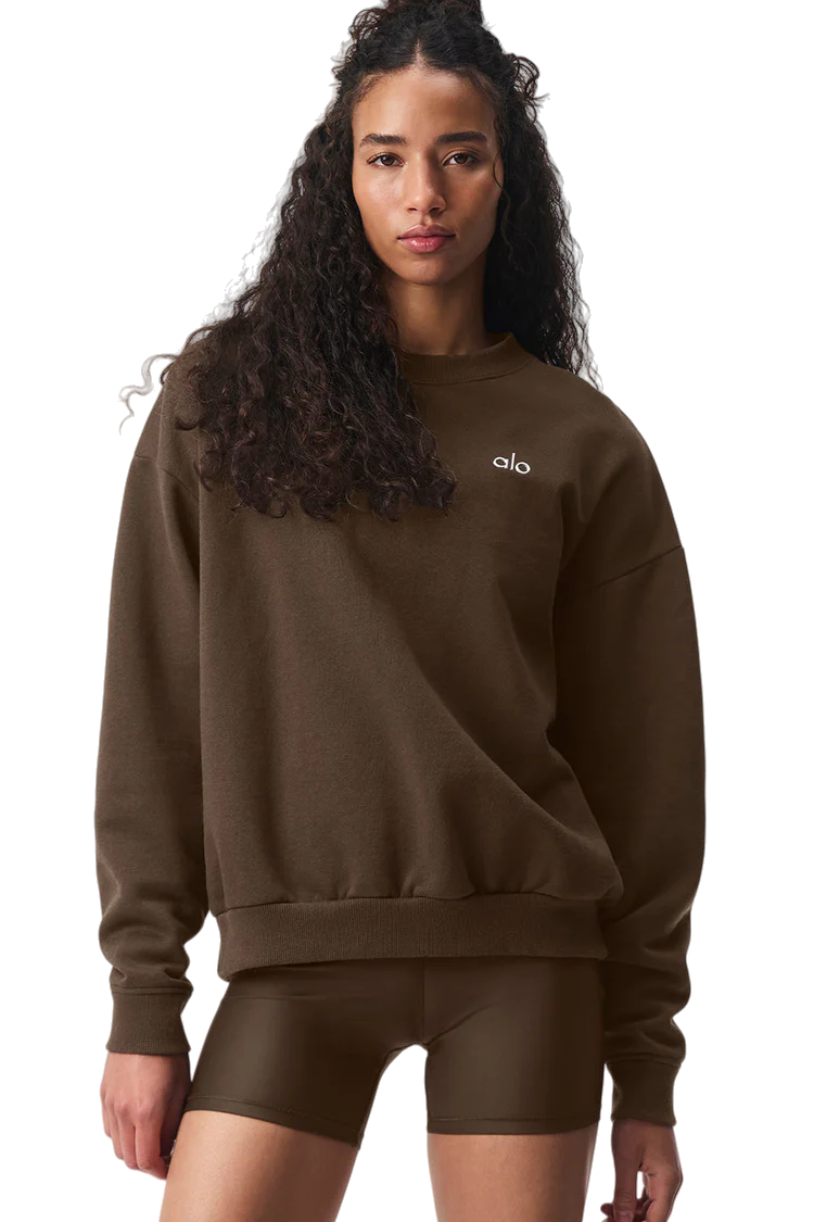 Alo solid color crew neck pullover long sleeve sweatshirt - Lulualo
