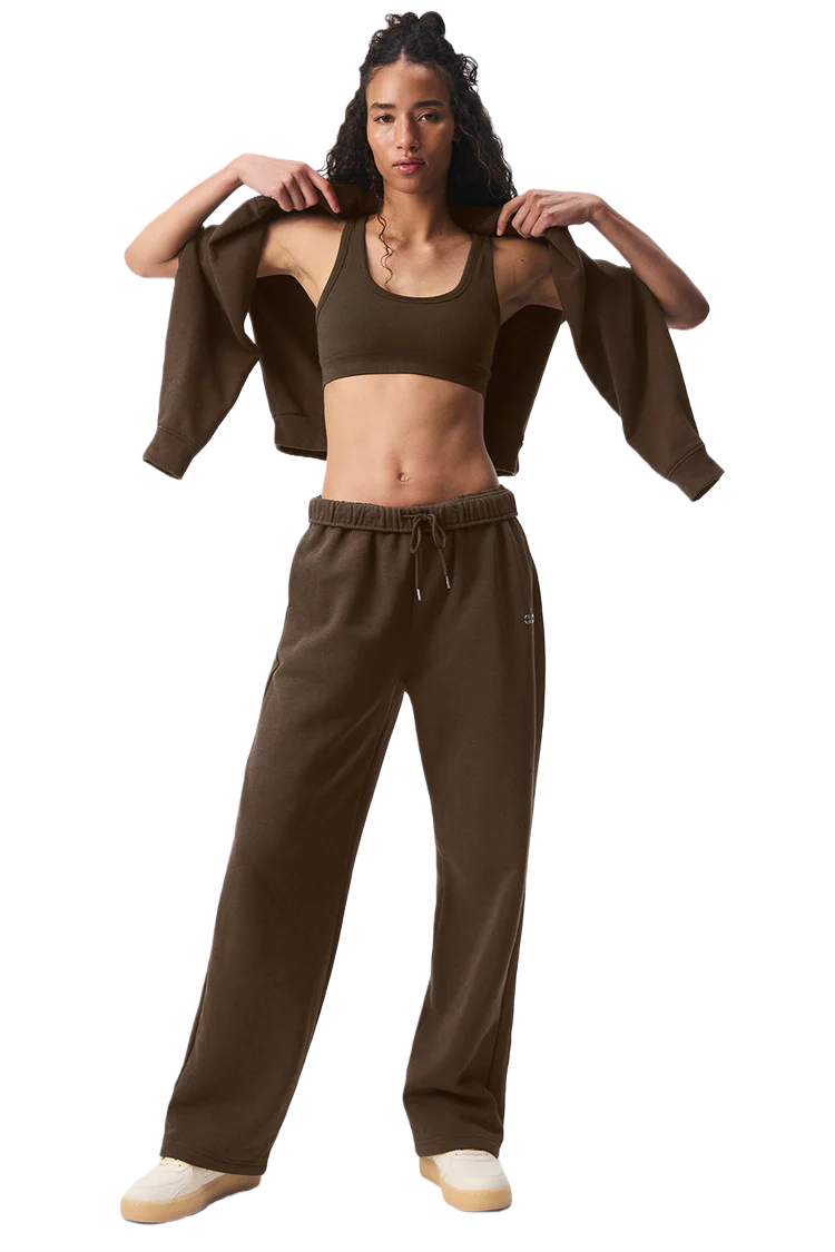 alo Accolade Straight Leg Sweatpant Espresso - Lulualo