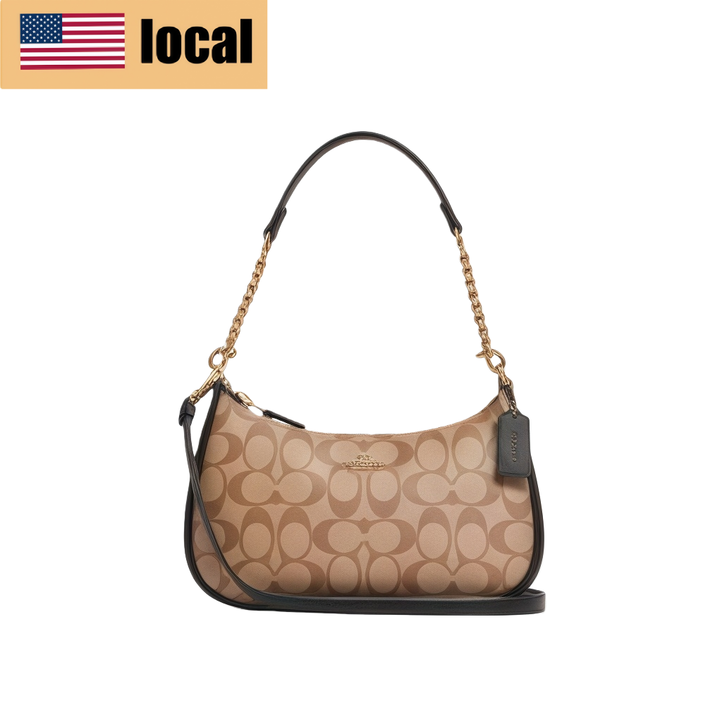 COACH Teri Women's Crescent Bag Classic Monogram Handbag Shoulder Bag - Lulualo