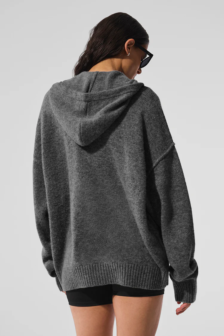 alo New Class Cashmere Full Zip Hoodie - Lulualo