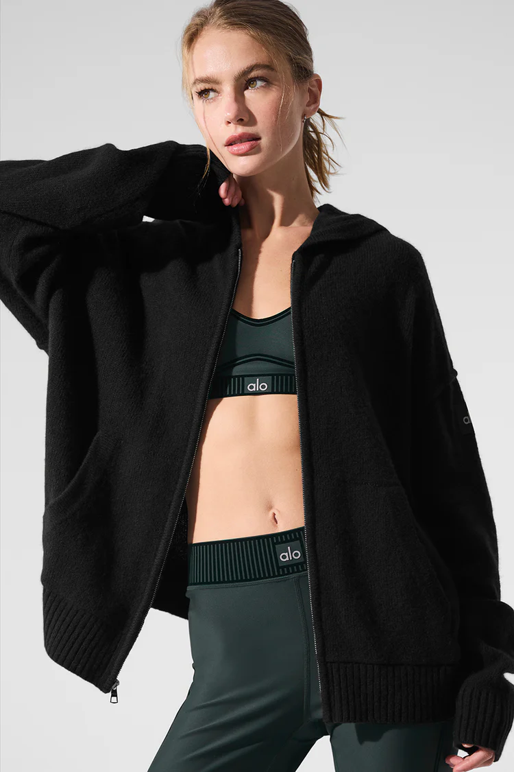 alo New Class Cashmere Full Zip Hoodie - Lulualo