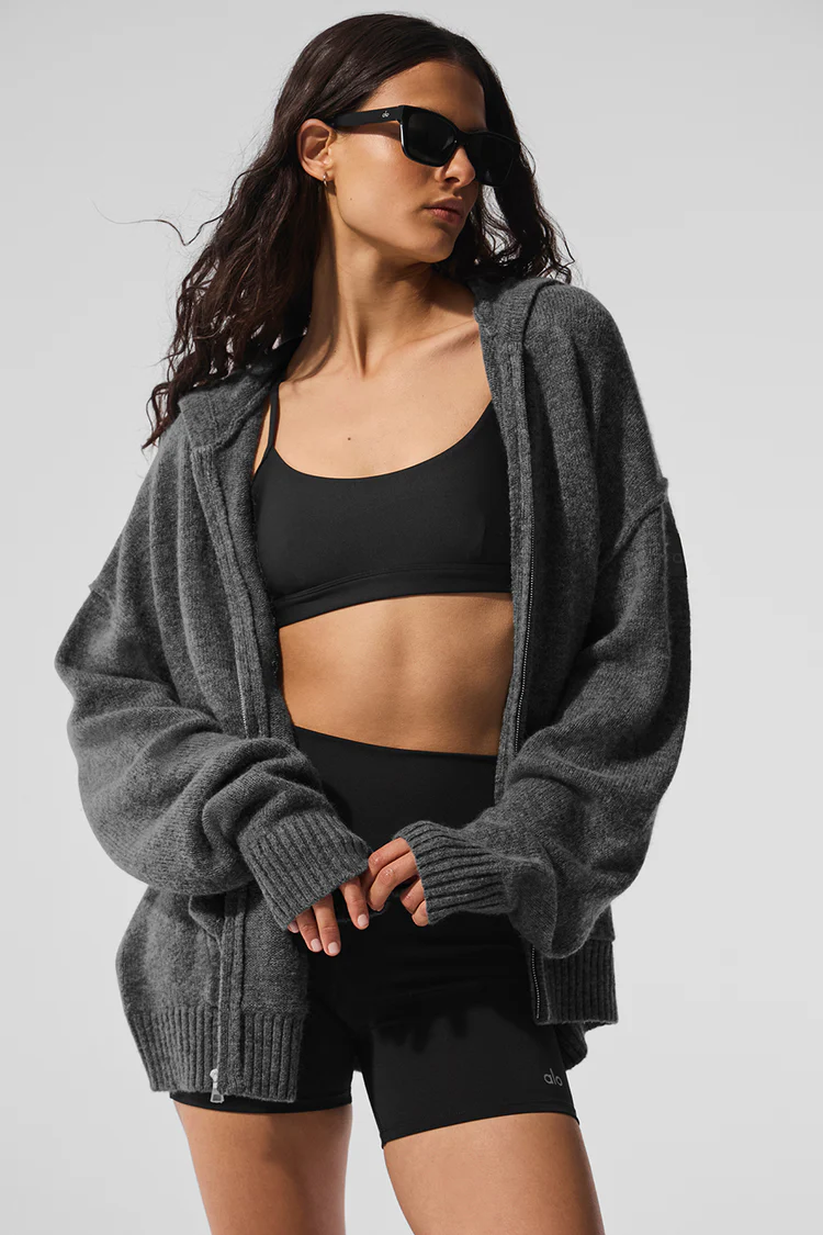 alo New Class Cashmere Full Zip Hoodie - Lulualo