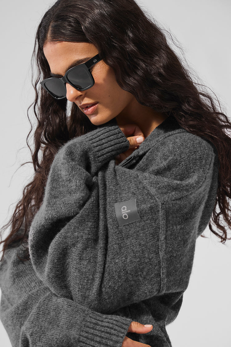 alo New Class Cashmere Full Zip Hoodie - Lulualo