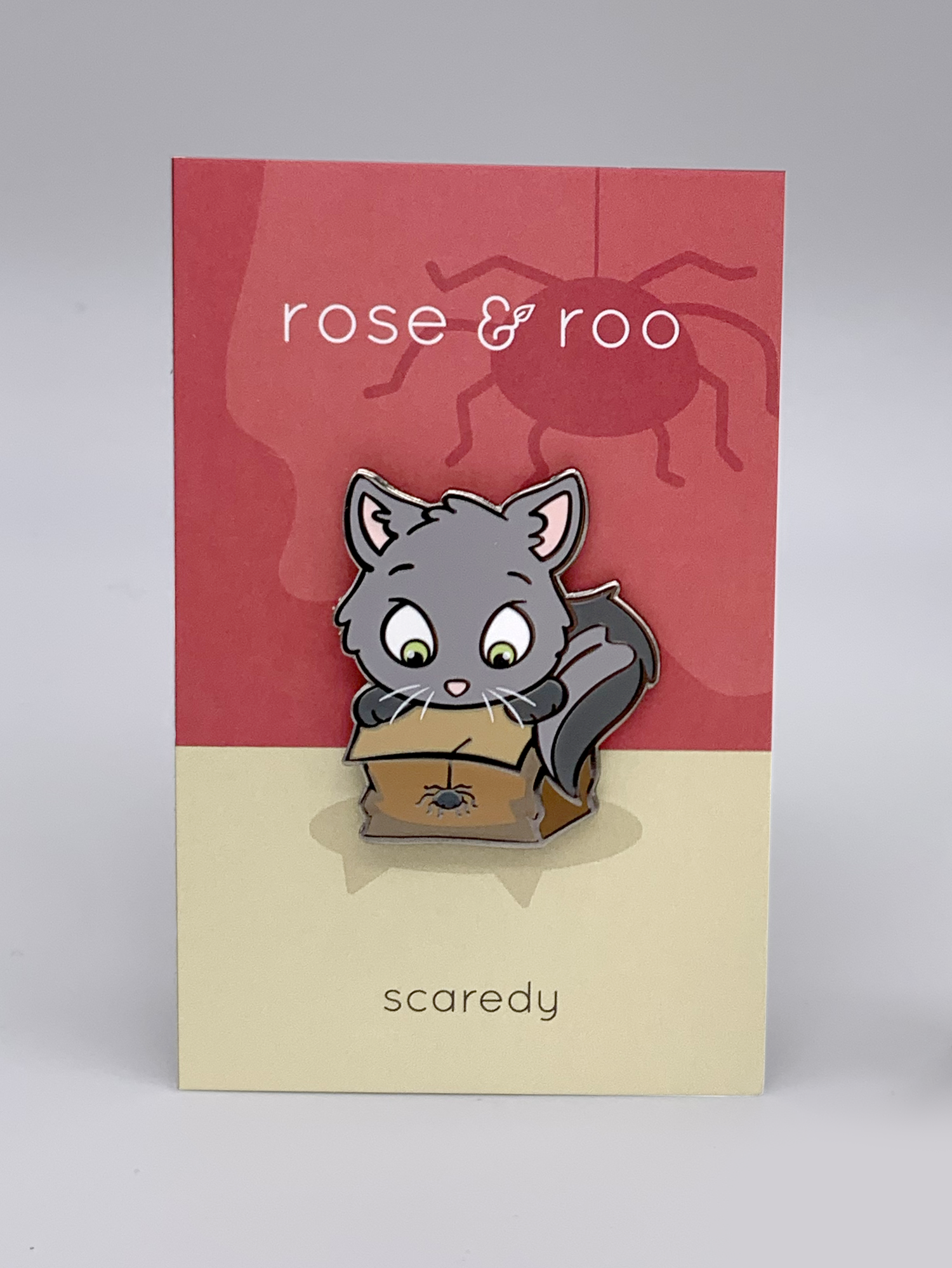 Scaredy Cat enamel pin
