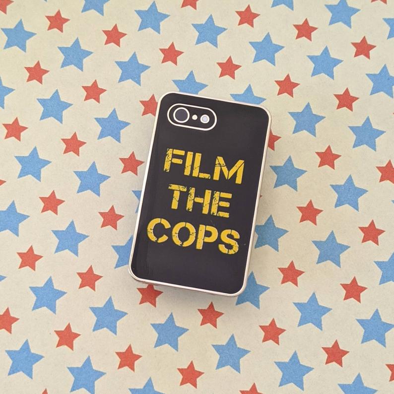 Film the Cops enamel pin