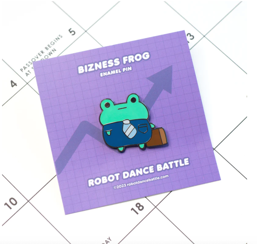 Bizness Frog enamel pin