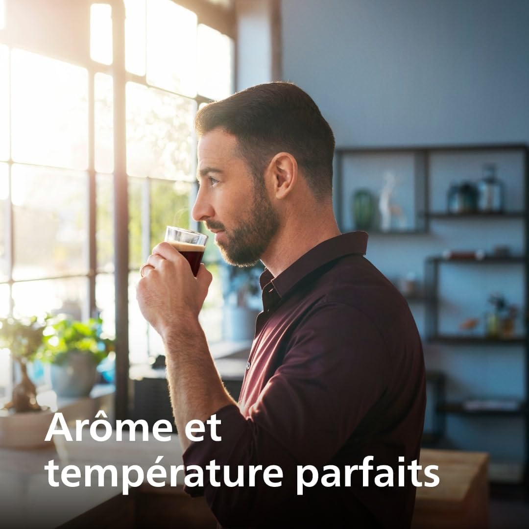 Philips Série 5400 Machine Expresso - Café à Grain - LatteGo Mousseur à Lait, 12 Spécialités de Café, Affichage Intuitif, 4 Profils Utilisateur, Noir (EP5441/50)