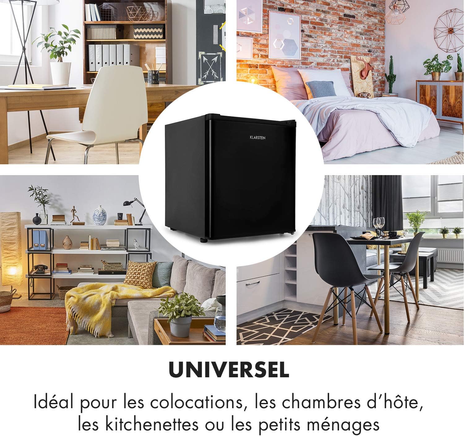 Klarstein Mini Congelateur Armoire, Petit Congélateur pour la Chambre et la Maison, Mini congélateur 33L, Congelateur Petite Taille avec Etagère, Econome en Energie, Appareil à glaçons et Grattoir