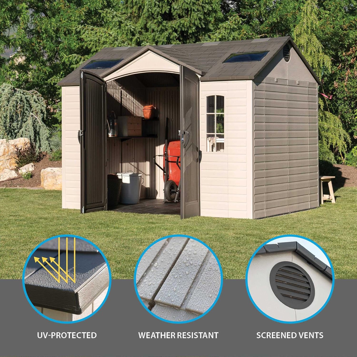 Lifetime Abri de Jardin Tan 132,7 x 204,4 x 227,9 cm