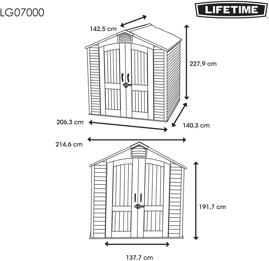 Lifetime Abri de Jardin Tan 132,7 x 204,4 x 227,9 cm