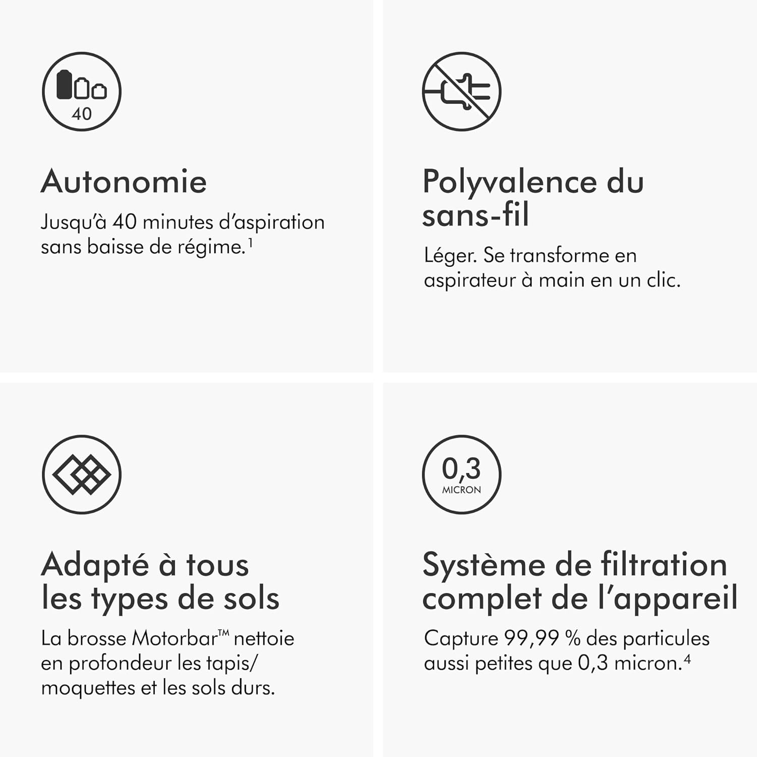 Dyson V8 Advanced™ Aspirateur Balai sans Fil – 130 AW, 40 Min d’autonomie, Brosse Motorbar Auto-démêlante, Accessoires combinés, Station Murale, Argent/Nickel