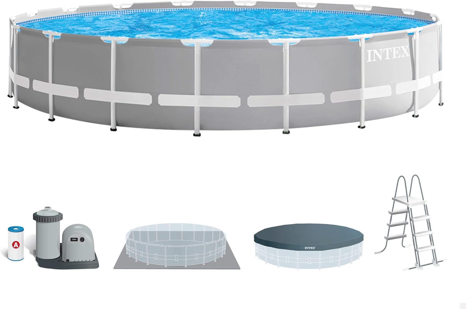 Intex piscine prism frame ronde tubulaire (ø)3,05 x (h)0,76m