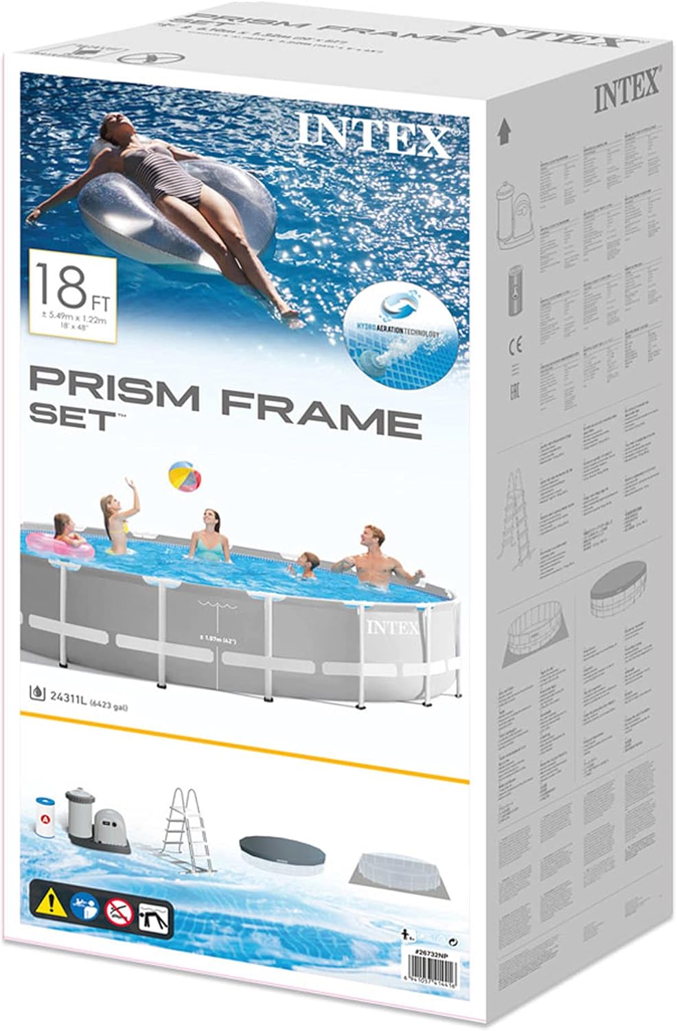 Intex piscine prism frame ronde tubulaire (ø)3,05 x (h)0,76m