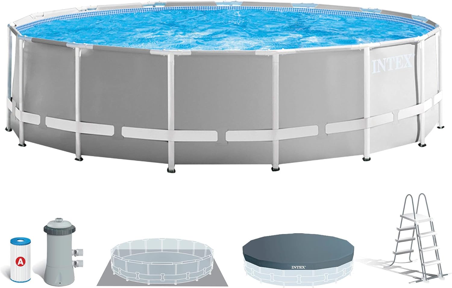 Intex piscine prism frame ronde tubulaire (ø)3,05 x (h)0,76m