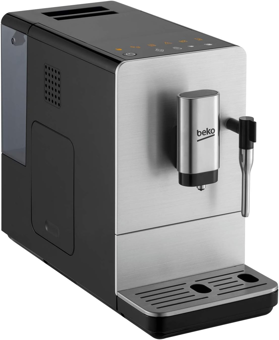 BEKO, Machine à café, expresso automatique, 1350 W / 19 bars, Capacité café : 125 g, Capacité eau : 1,4L, Système autonettoyant, 5 niveaux de broyage, Arrêt automatique, Façade Inox Brossé
