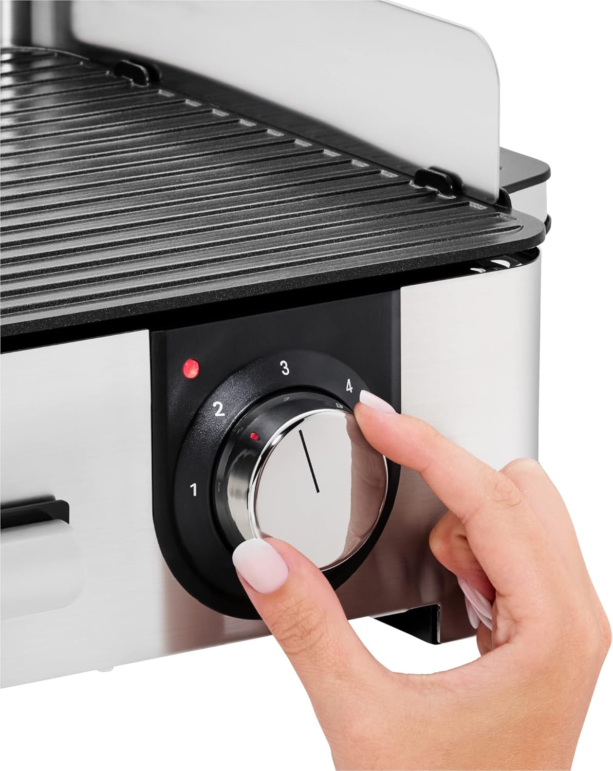 WMF Master-Grill électrique, 2400W, Grande surface 28x50cm, Revêtement antiadhésif, Plaques amovibles compatibles lave-vaisselle, Inox 18/10 Cromargan, Lono 0415280011