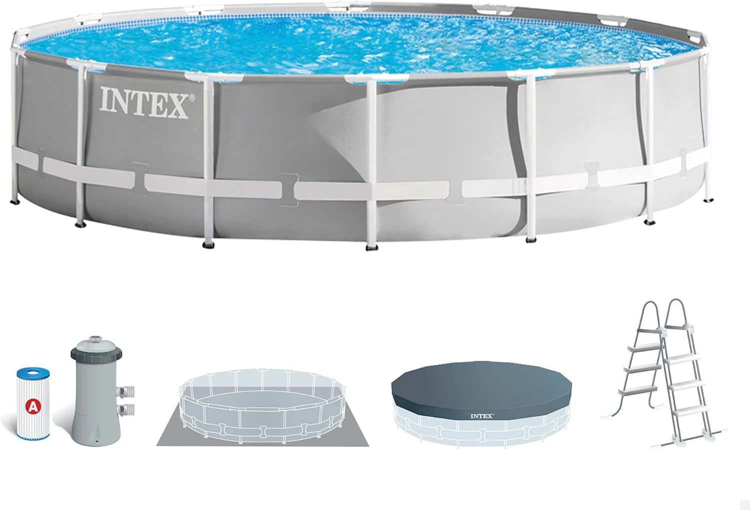 Intex piscine prism frame ronde tubulaire (ø)3,05 x (h)0,76m