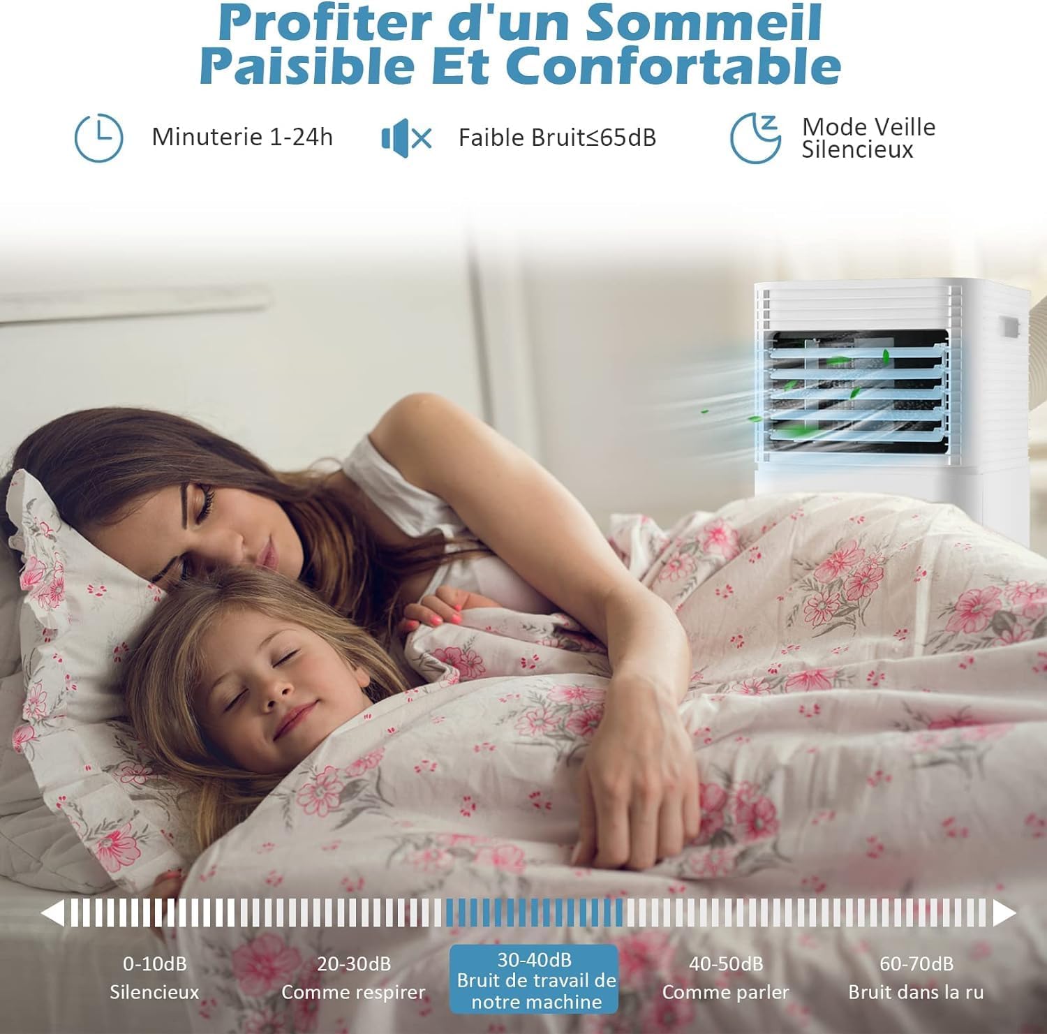 GOPLUS Climatiseur Mobile 9000BTU 2,6kW, Climatiseur 4 en 1 Fonction de Refroidissement, Déshumidification, Ventilation, Mode Nuit, Minuterie 24H, Contrôle Télécommande/Écran, 20㎡, Noir, R290