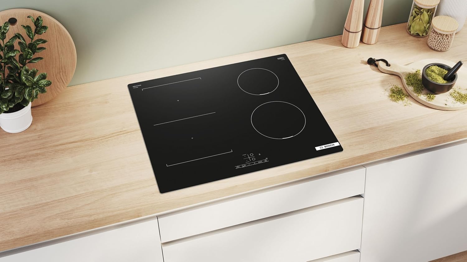 Bosch PUJ611BB5E, Série 4, Plaque induction, 3 feux, 60 cm, Noir, Sans cadre