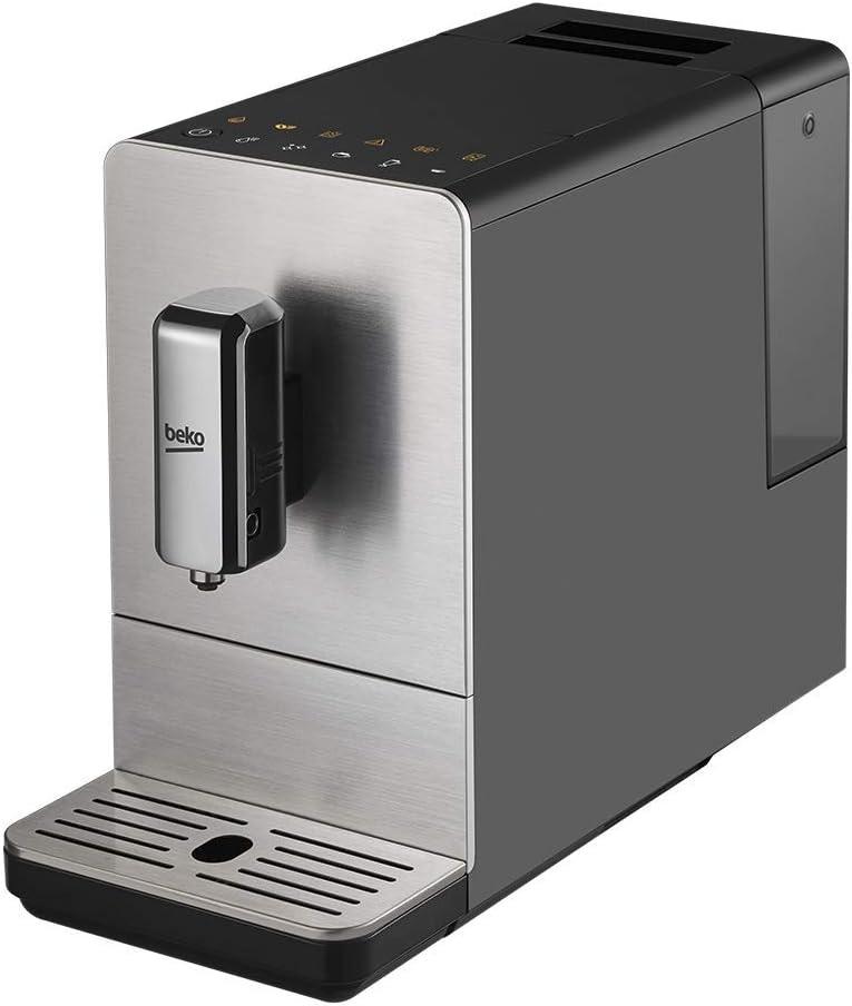 BEKO, Machine à café, expresso automatique, 1350 W / 19 bars, Capacité café : 125 g, Capacité eau : 1,4L, Système autonettoyant, 5 niveaux de broyage, Arrêt automatique, Façade Inox Brossé