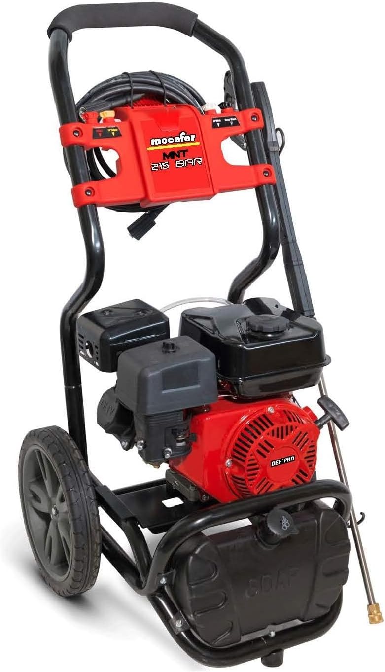 Mecafer NHP Thermique MNT 215, 7HP, 570l/h, 213 Bar, Moteur 4 Temps OVH, Pompe Laiton Annovi Reverberi, Grandes Roues