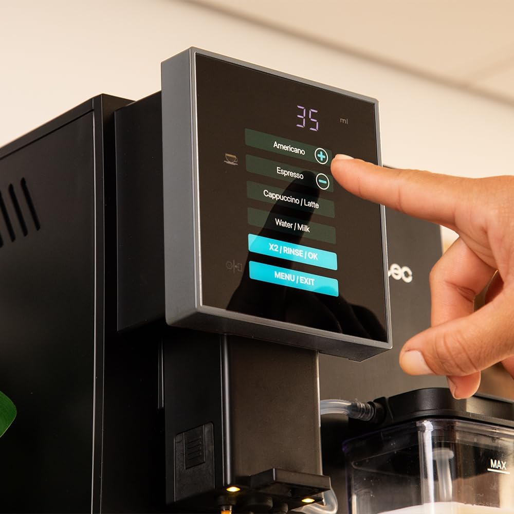 Cecotec Machine à Café Superautomatique Cremmaet Compactccino Black Rose, 19 bars, Réservoir à lait, Système Thermoblock, 5 niveaux de mouture, Réservoir à café 150g