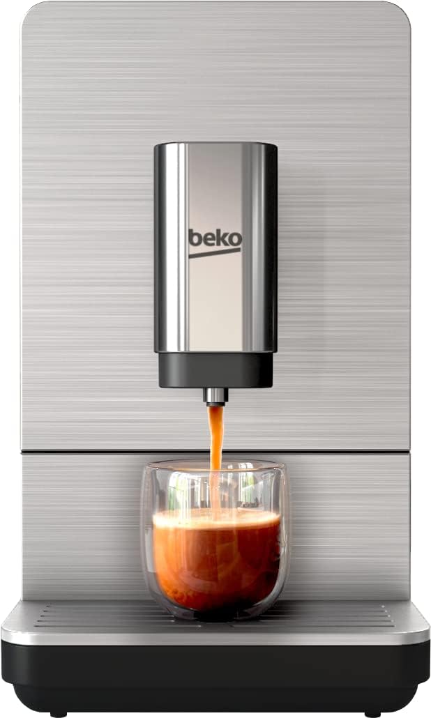 BEKO, Machine à café, expresso automatique, 1350 W / 19 bars, Capacité café : 125 g, Capacité eau : 1,4L, Système autonettoyant, 5 niveaux de broyage, Arrêt automatique, Façade Inox Brossé
