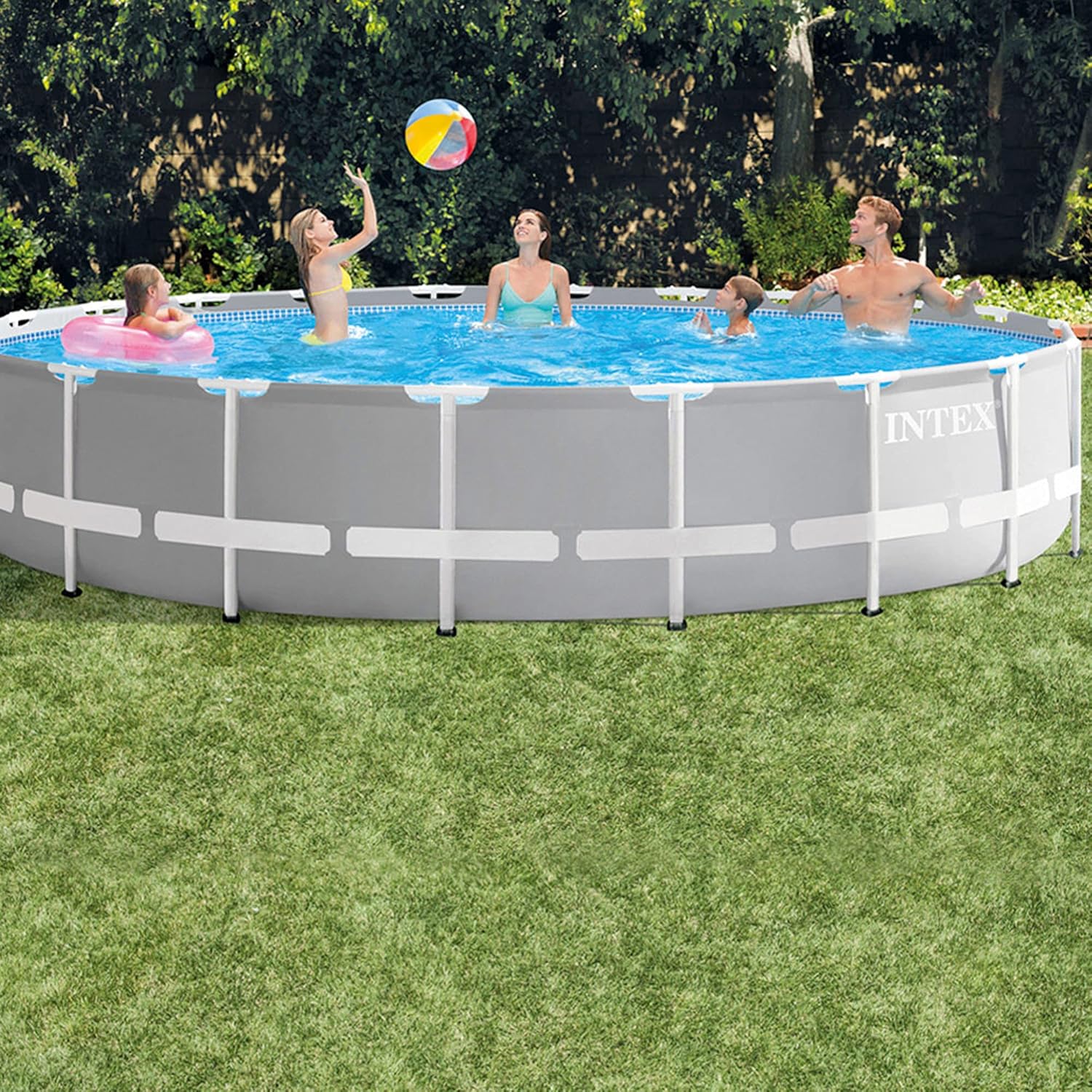 Intex piscine prism frame ronde tubulaire (ø)3,05 x (h)0,76m