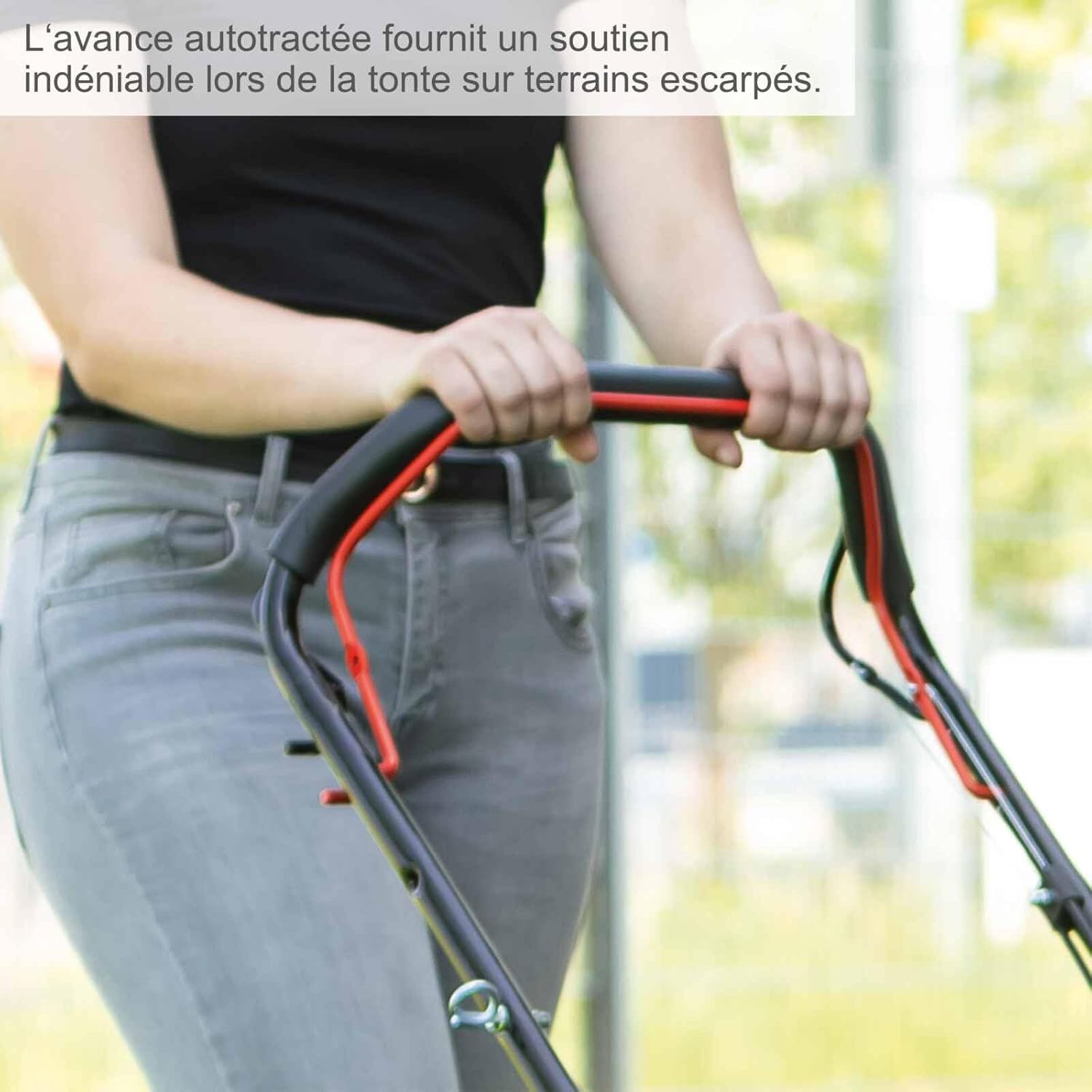 Scheppach Tondeuse à Gazon Thermique MS150-42 | Autotractée - 3,7 CV | Largeur de Coupe 42cm | Raccord Rapide de Nettoyage | Panier 45L | Hauteur - 7 Niveaux | Lame supp. + Huile Incluse