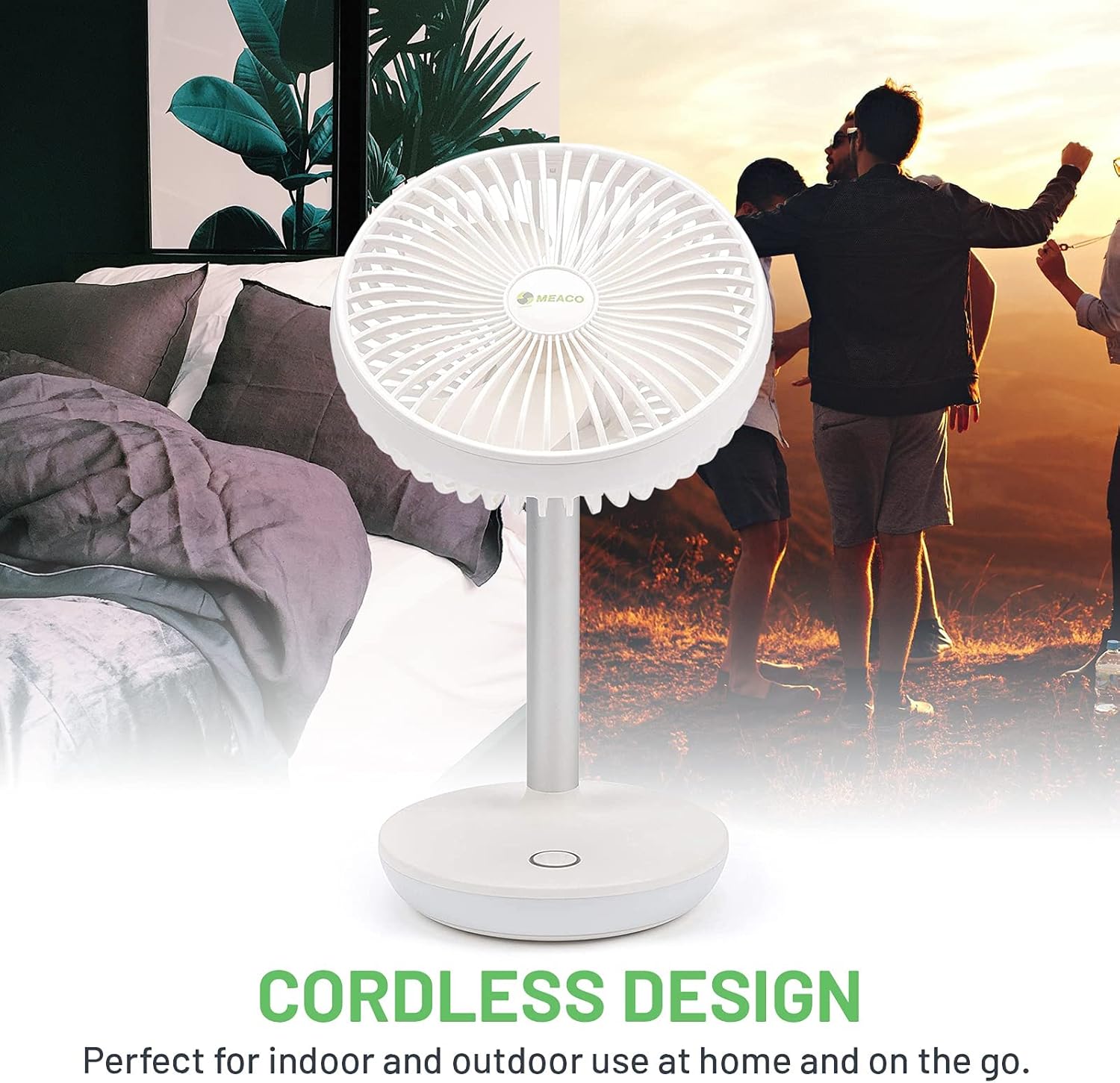 Meaco MeacoFan 1056 Circulateur d'air pour chambre à coucher, ventilateur de bureau, faible bruit, économie d'énergie, refroidissement dans toute la pièce - Blanc