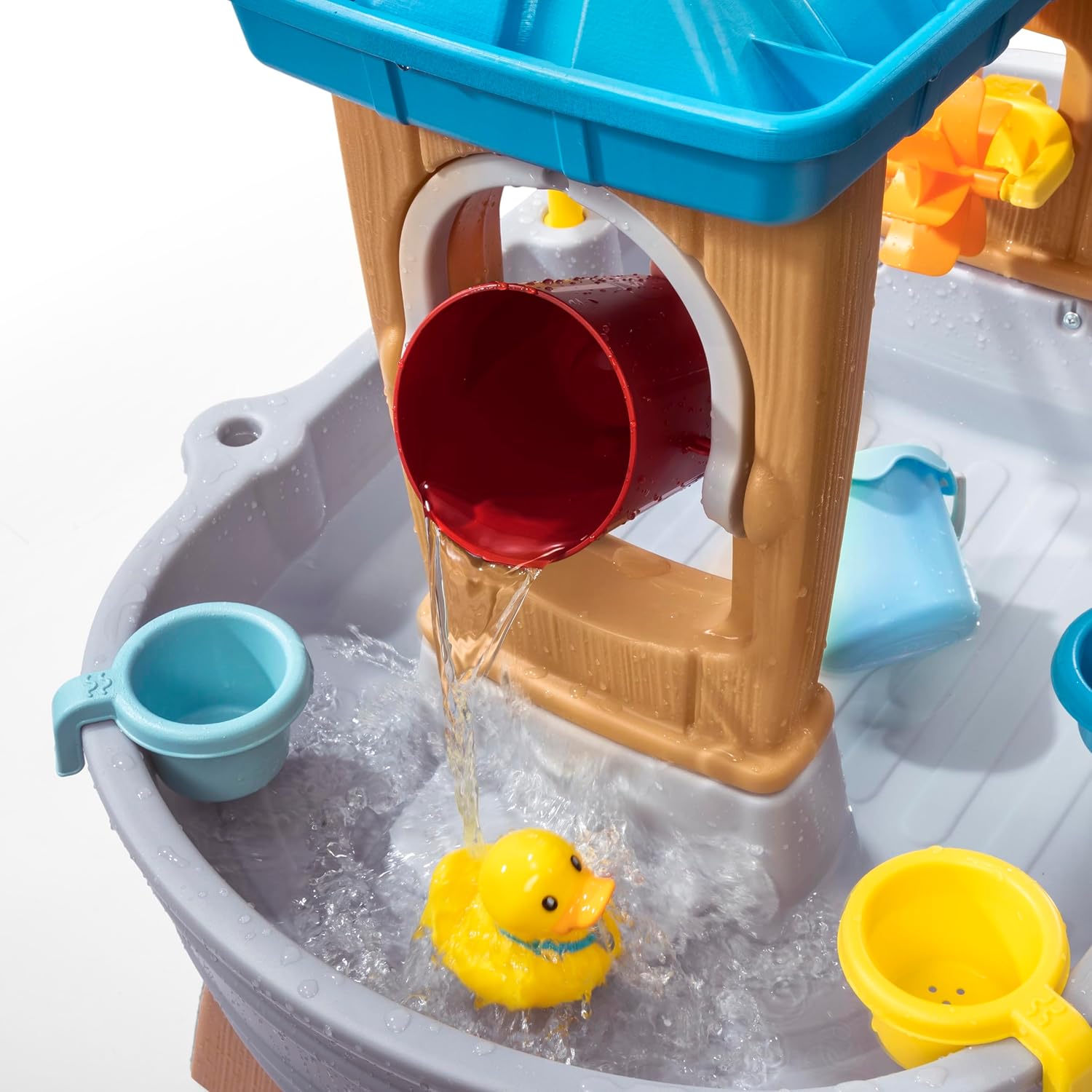 Step2 Rain Shower Splash Table d'eau avec 13 Accessoires - Bleu & Vert | Table Jeux d'eau | Table d’activité pour Le Jardin, Table Activité Eau | Table d'eau Extérieur