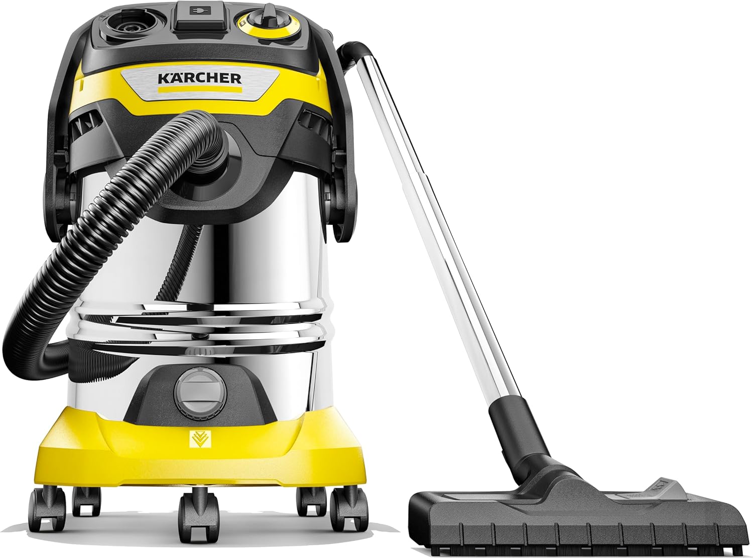 Kärcher Aspirateur Eau et Poussières WD 6 P S V-30/6/22/T, Prise de Courant, Filtre Plissé Plat, Fonction de Nettoyage, 1300 W, Cuve : 30 l et Bouchon de Vidange, Tube d'Aspiration : 2,2 m