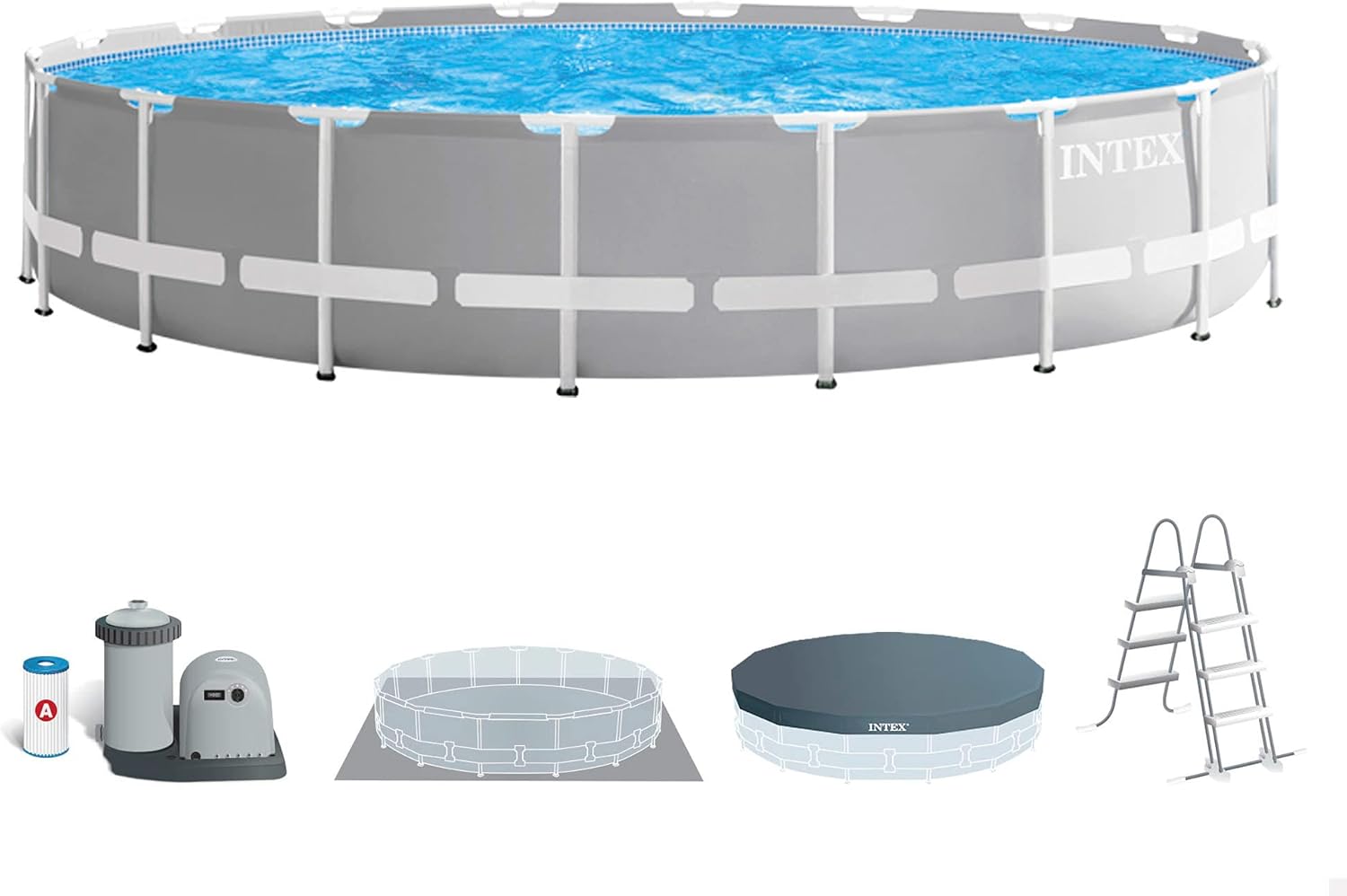 Intex piscine prism frame ronde tubulaire (ø)3,05 x (h)0,76m