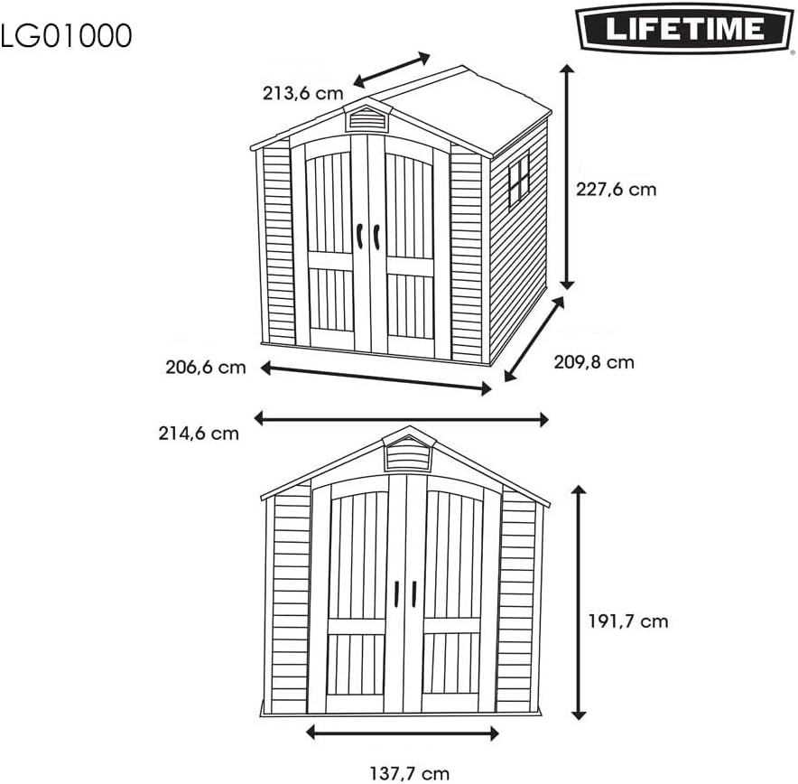 Lifetime Abri de Jardin Tan 132,7 x 204,4 x 227,9 cm