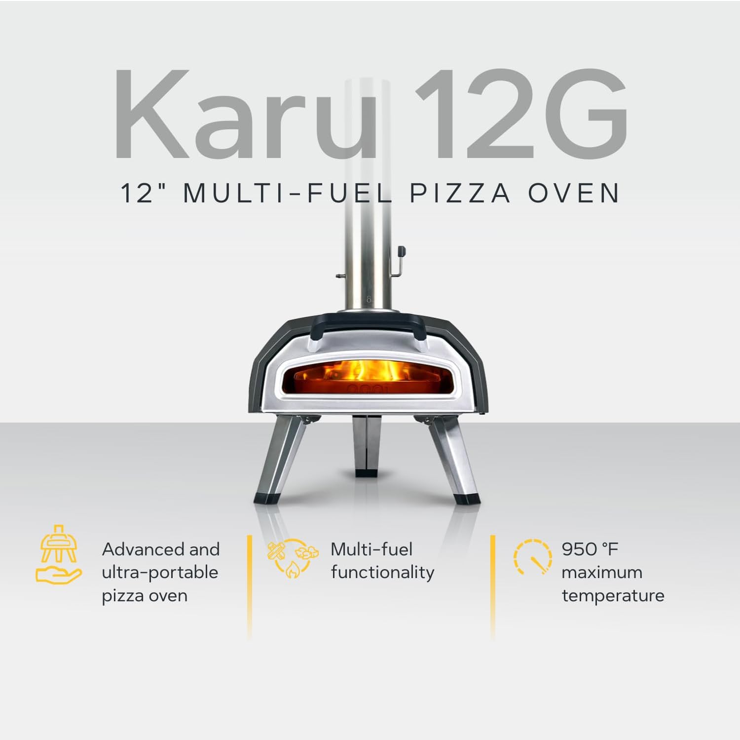Ooni Karu 2 four à pizza multi-combustibles pour l'extérieur Four à pizza portable au bois et au gaz Pizzeria pour l'extérieur Four à pizza pour des pizzas authentiques cuites à la pierre