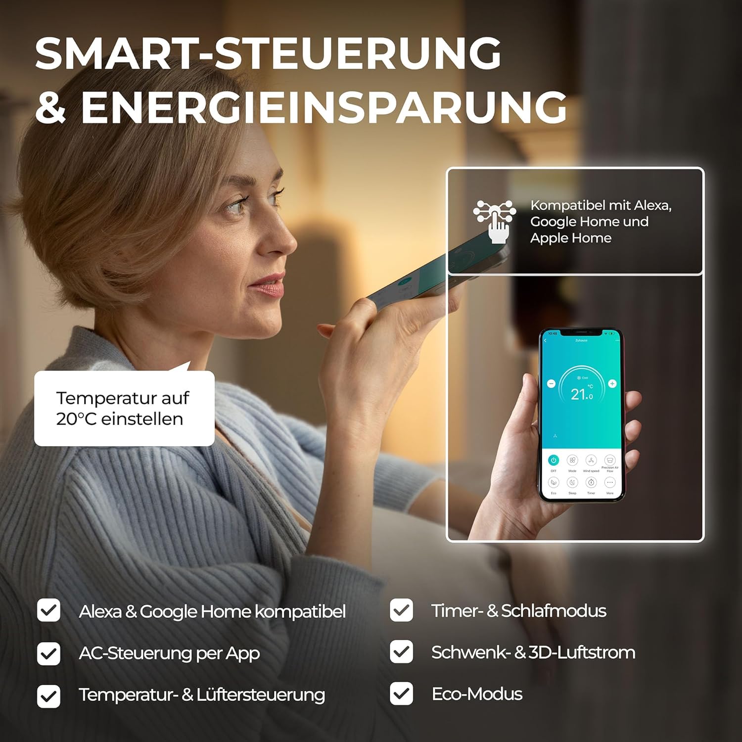 Kältebringer Climatiseur Split - 18000 BTU (5,1 kW) - Avec fonction chauffage, WiFi et App - très silencieux & économe en énergie - kit complet, 5m conduite de frigorigène, R32, matériel de montage