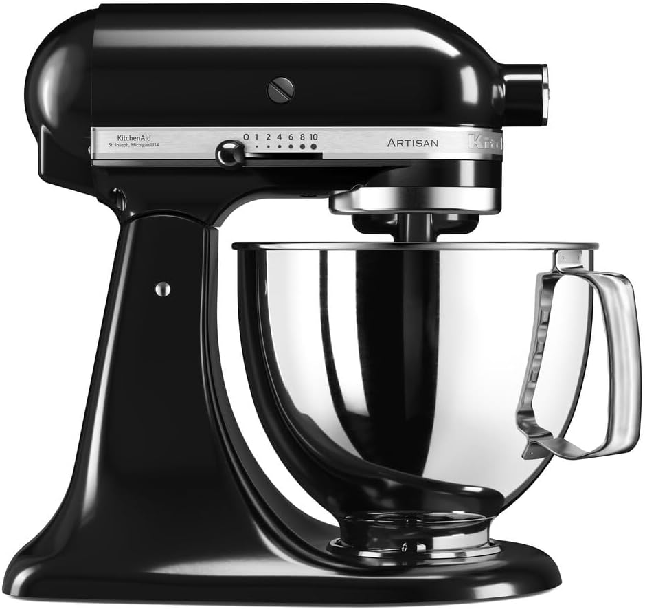 KitchenAid Robot Pâtissier I Artisan I Robot cuisine multifonctions à tête inclinable I Avec 4 accessoires I Bol de 4,8L | Crème
