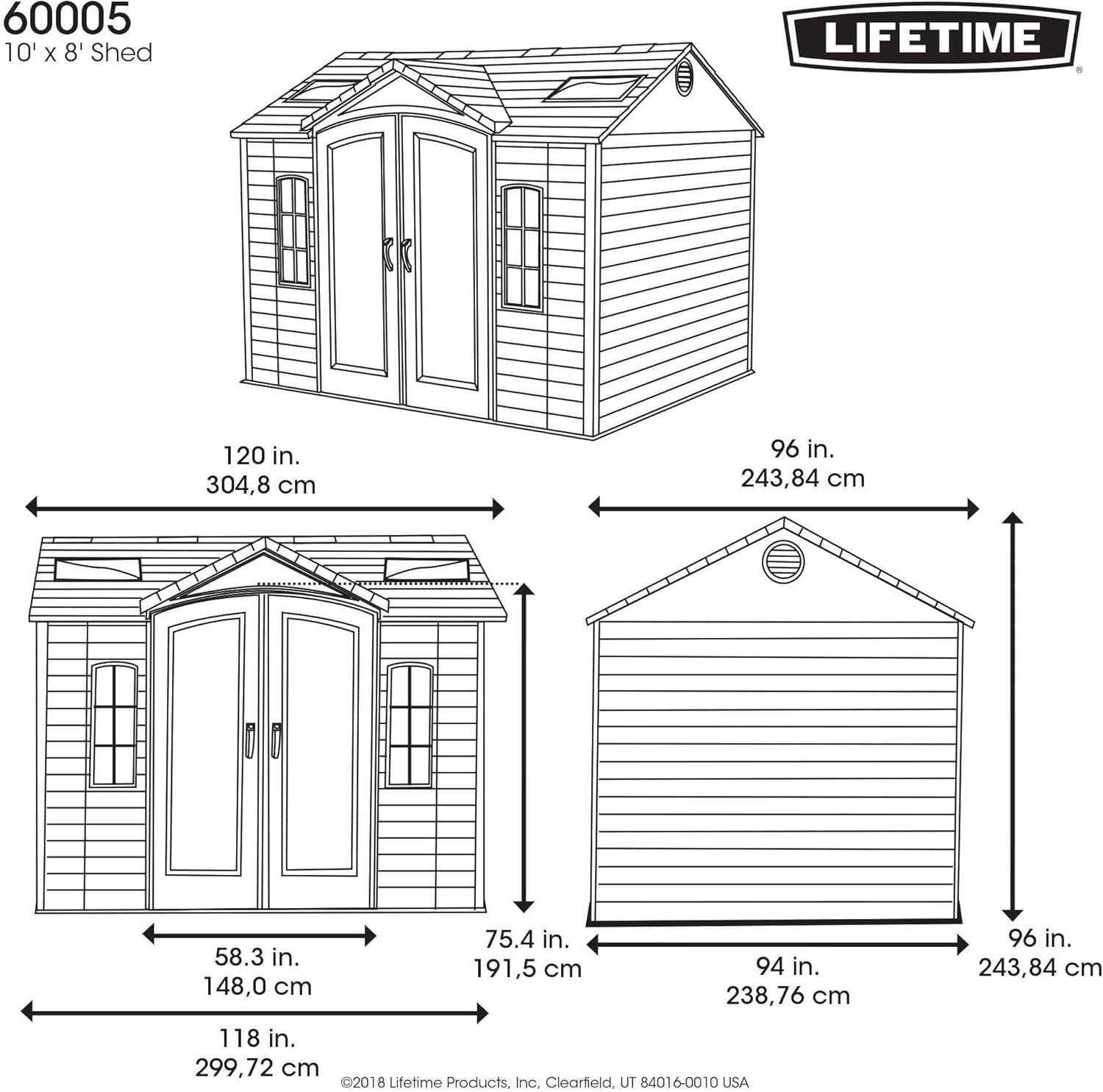 Lifetime Abri de Jardin Tan 132,7 x 204,4 x 227,9 cm