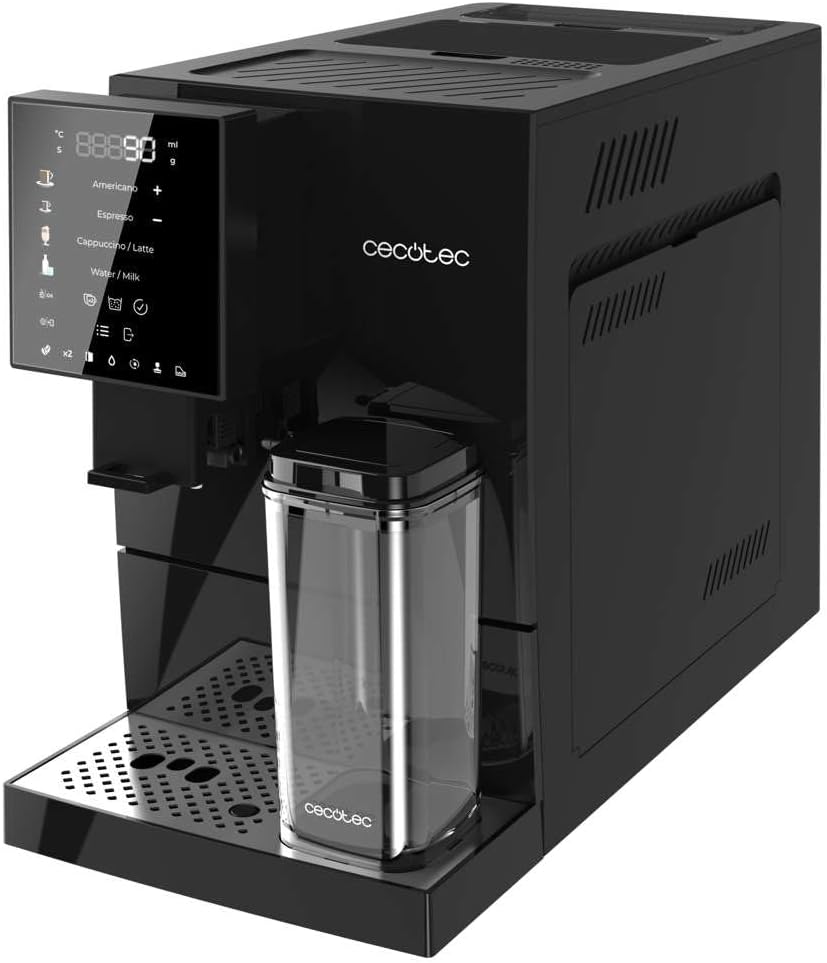 Cecotec Machine à Café Superautomatique Cremmaet Compactccino Black Rose, 19 bars, Réservoir à lait, Système Thermoblock, 5 niveaux de mouture, Réservoir à café 150g