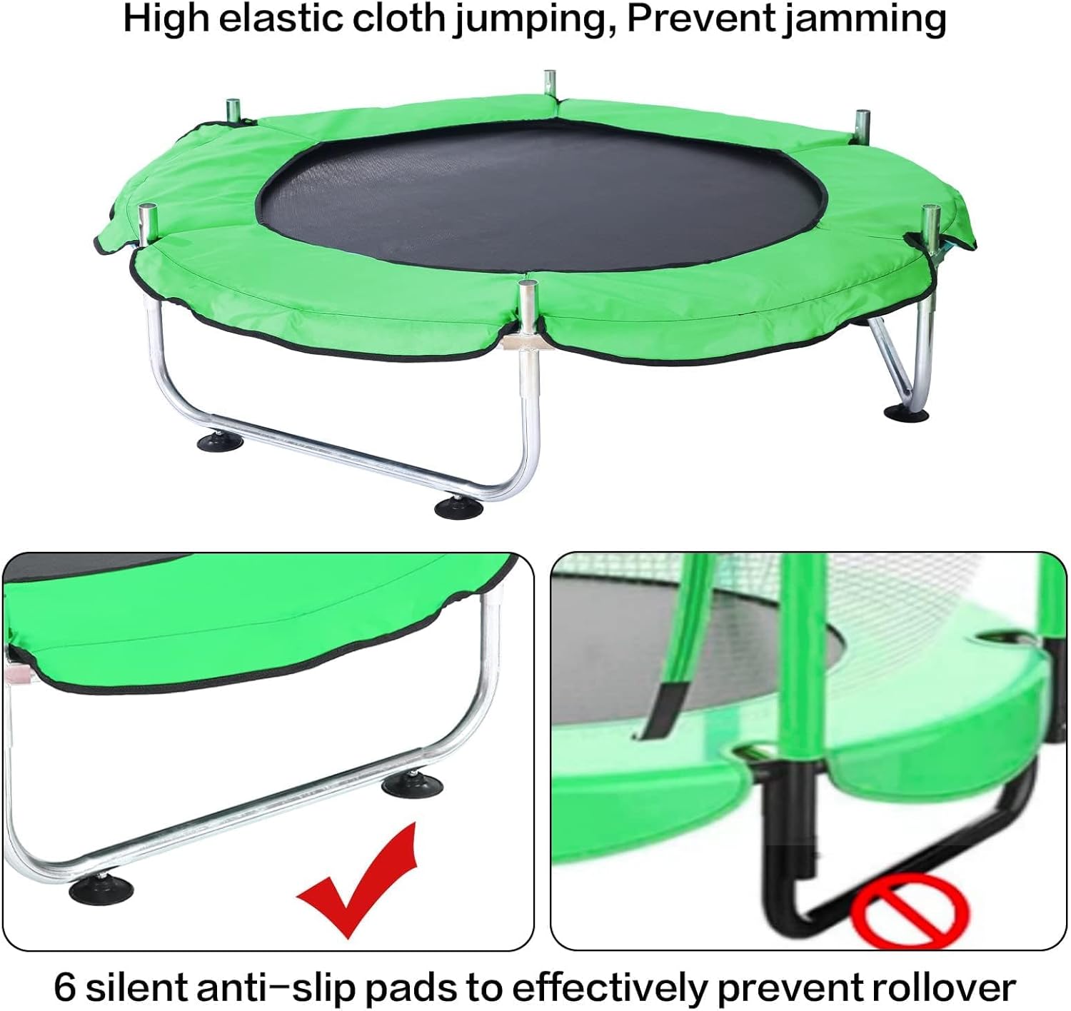 Trampoline pour Enfants, Trampoline réglable pour bébé avec Panier de Basket-Ball, Trampoline intérieur et extérieur de 200 kg avec enclos