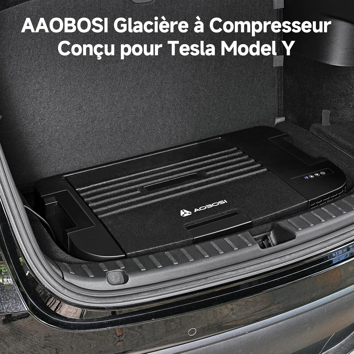 AAOBOSI 46 L Glaciere a Compression, Glaciere Electrique Double Zone, 12 V/24 V et 100-240 V Frigo Camping, -20 ℃ à 20 ℃, pour Voiture, Camion, Bateau, Camping-Car