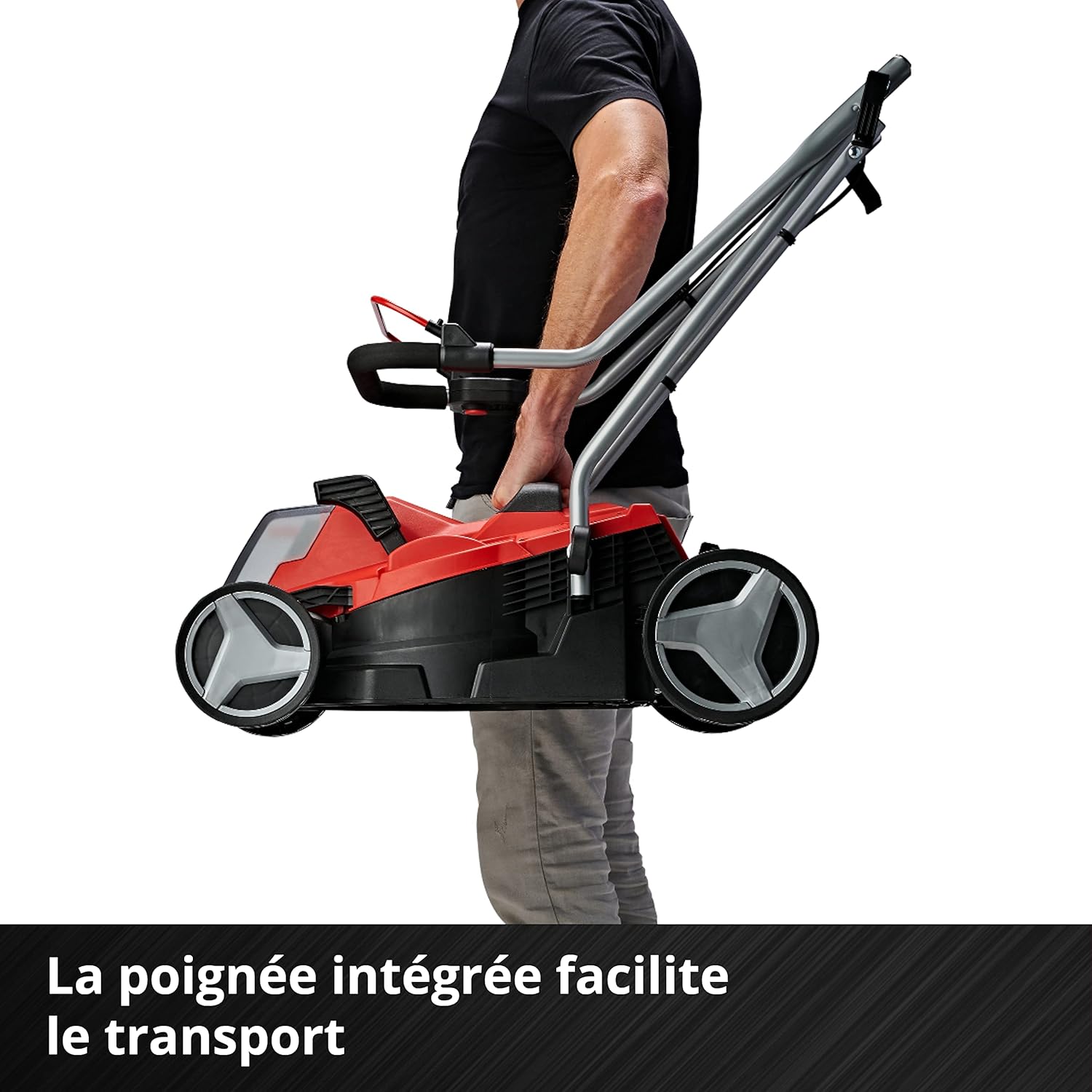 Einhell Tondeuse à gazon sans fil GE-CM 18/33 Li Kit Power X-Change (18V, Largeur de Coupe 33cm, Surface conseillée 200 m²) Livré avec Batterie 4,0 Ah et Chargeur