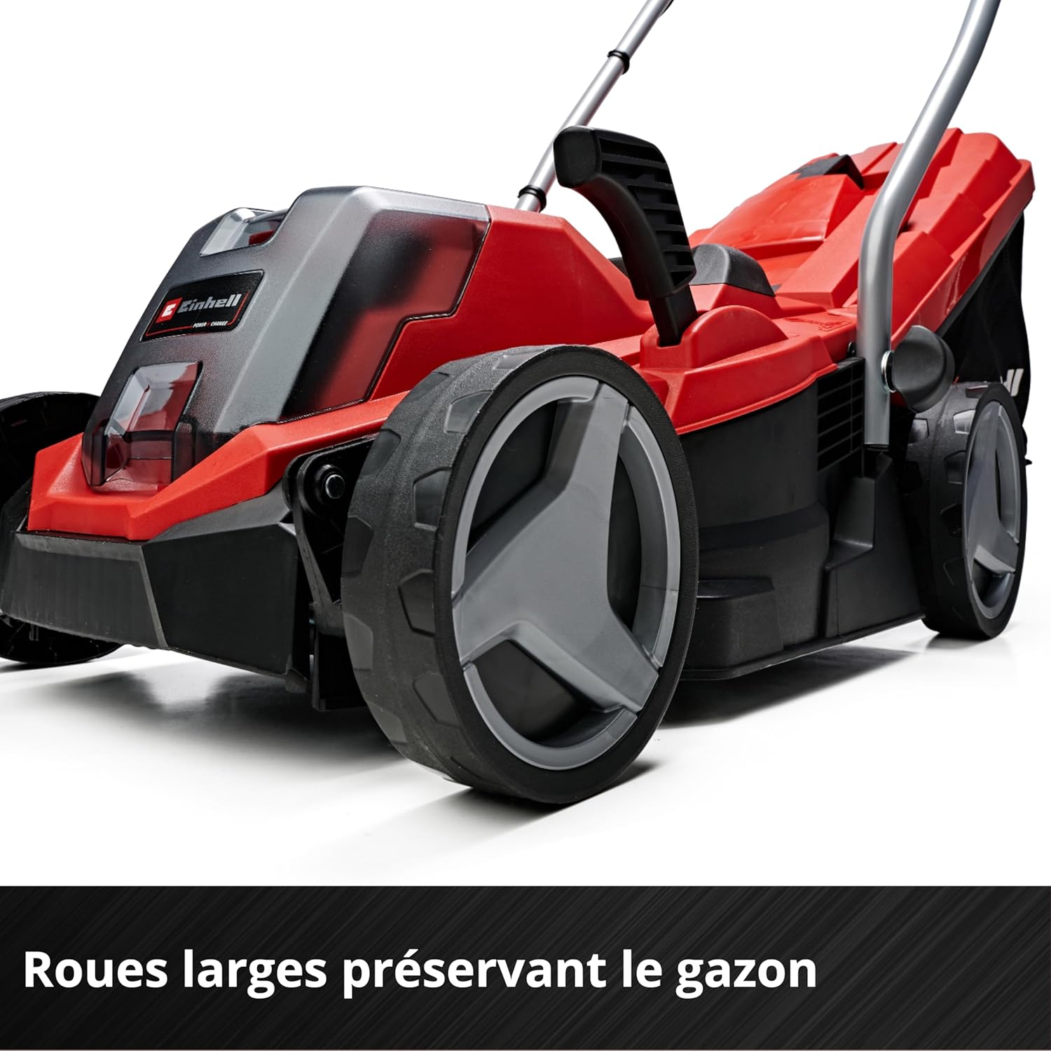 Einhell Tondeuse à gazon sans fil GE-CM 18/33 Li Kit Power X-Change (18V, Largeur de Coupe 33cm, Surface conseillée 200 m²) Livré avec Batterie 4,0 Ah et Chargeur